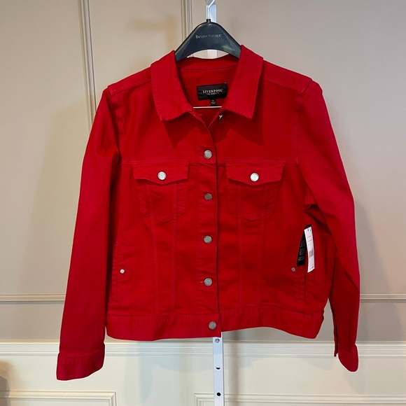 Liverpool Jackets & Blazers - Liverpool NWT Classic Jacket XL Brick Red Carnelian Stretch Moto Collegiate